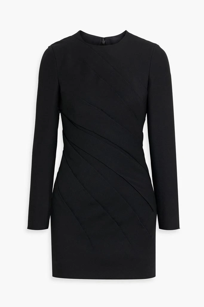 open lace back dress [SINOON] Wool-Blend Pleated Knit Dress (Navy)