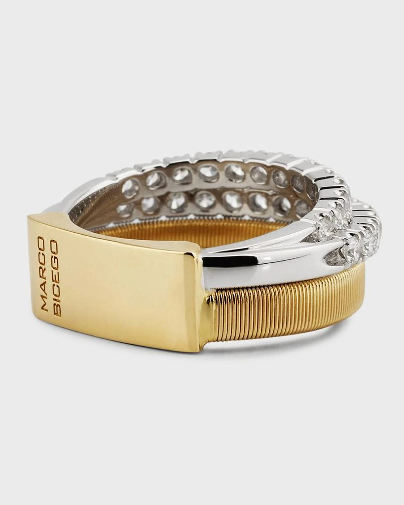 Marco Bicego 18K Gold Masai Ring with 2 Diamond Bands, Size 7 4