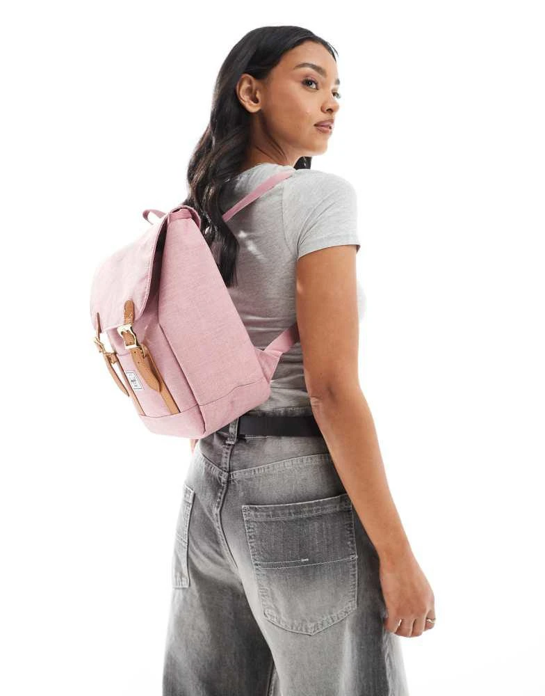 Herschel Supply Herschel Supply Co retreat mini backpack in pink with tan straps 1