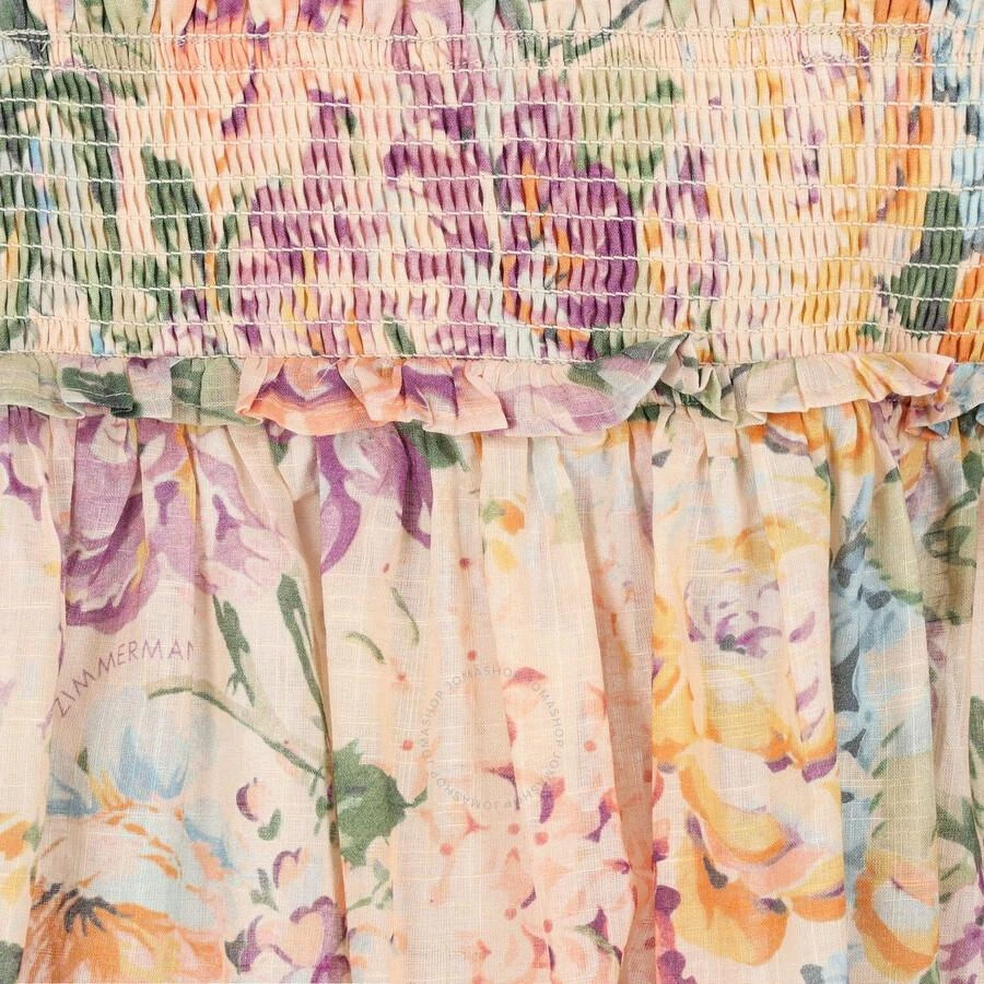 Zimmermann Girls Watercolour Floral Halliday Shirred Top 3