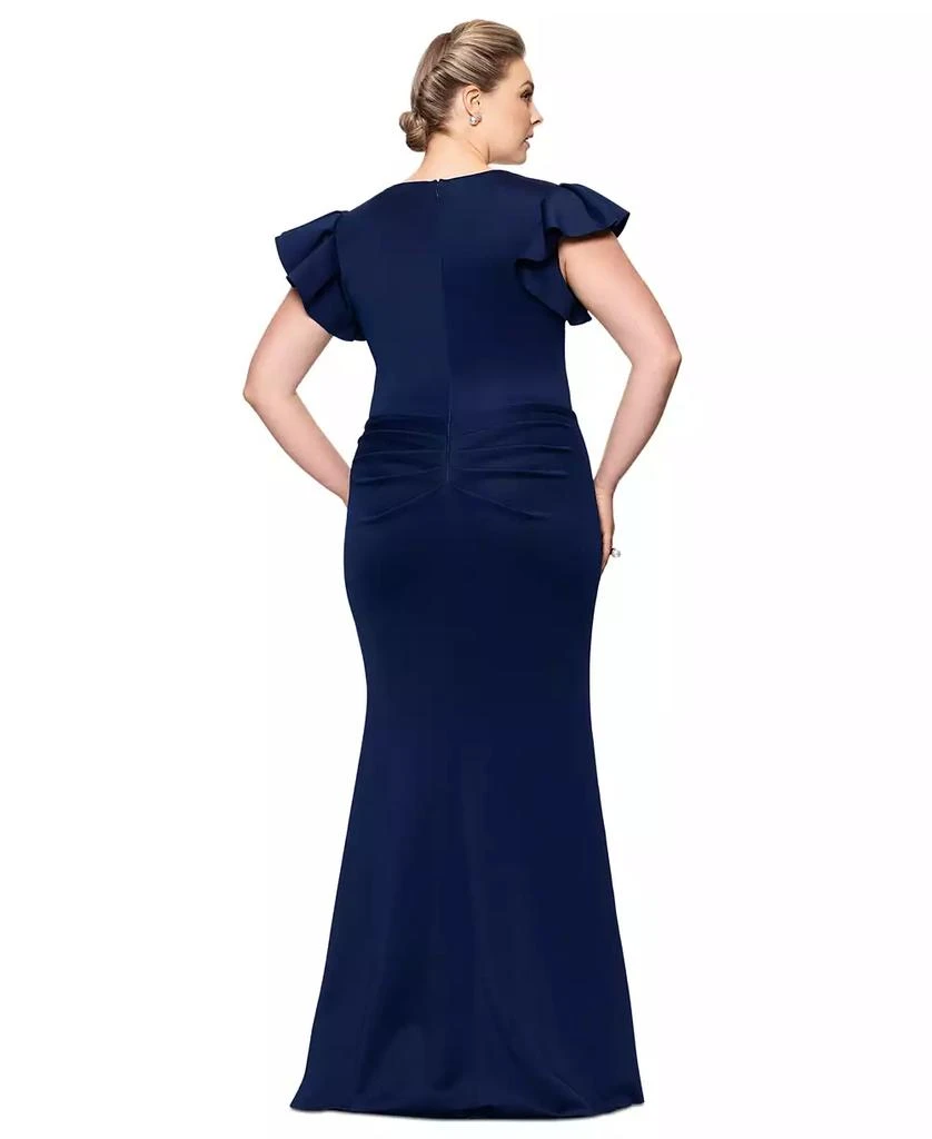 xscape plus size evening dresses Plus Daliah Satin Off the Shoulder Floor Length Dress main image 0