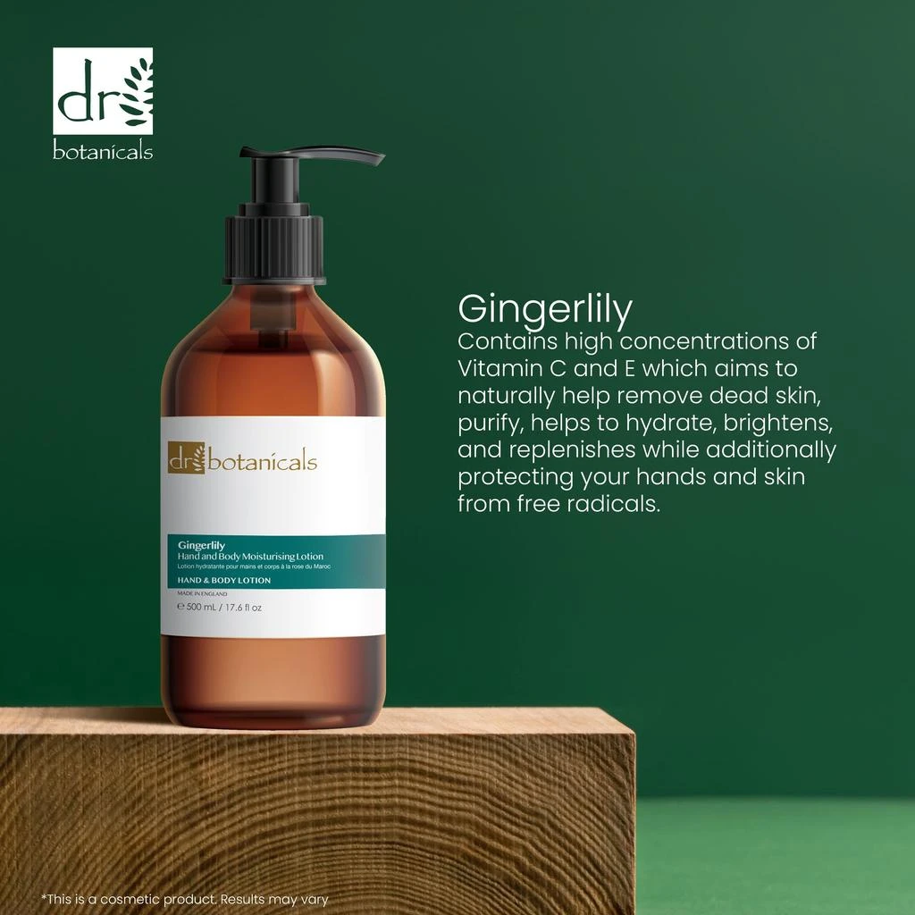 Dr Botanicals Gingerlily Hand & Body Moisturizing Lotion 500ml Twin Value Savings Pack 5