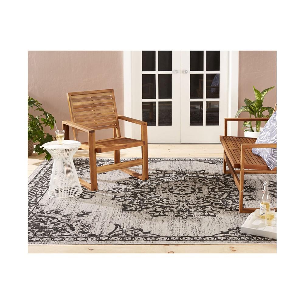 Nicole Miller Patio Country Azalea Gray 7'9" x 10'2" Outdoor Area Rug