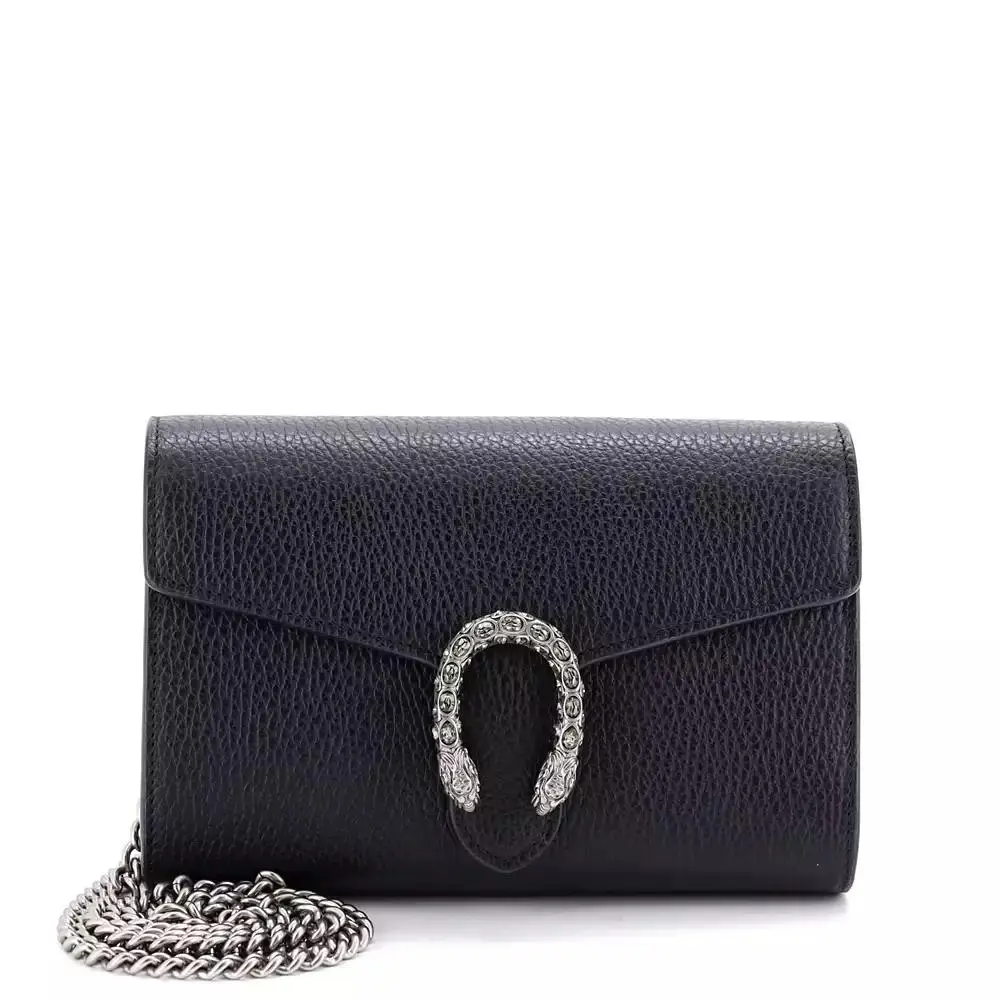Pre-Owned Gucci Small Dionysus Chain Wallet Leather with Embellished Detail