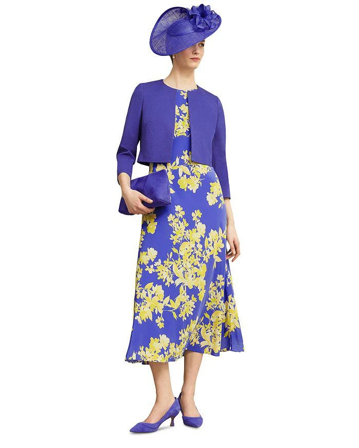 Hobbs London Women's Ann Silk Dress - Blue - Size 12 - Blue Yellow
