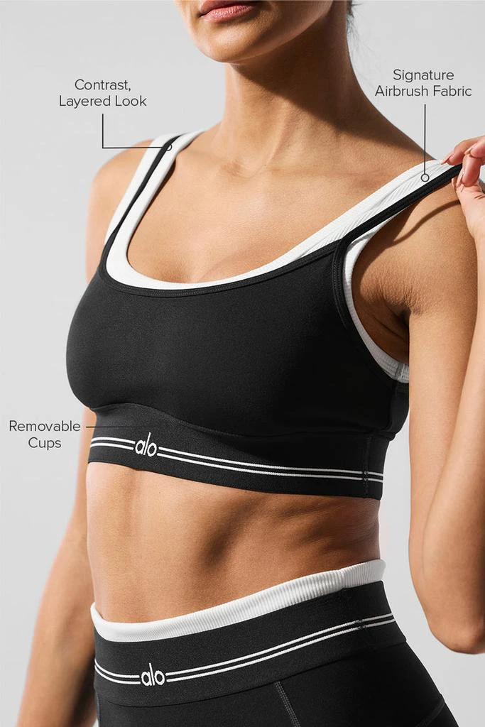 Alo Airbrush Better Together Bra - Black/White 2