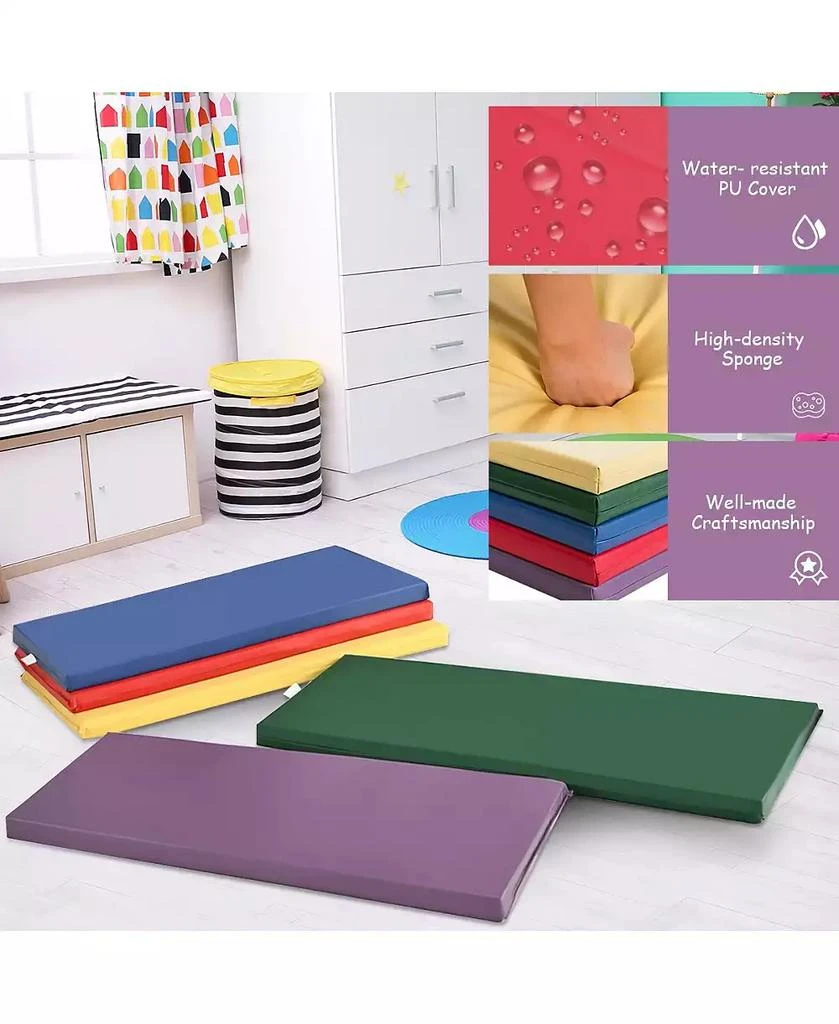 VEBREDA 5 Pack 2 Inch Toddler Thick Rainbow Rest Nap Mats 3