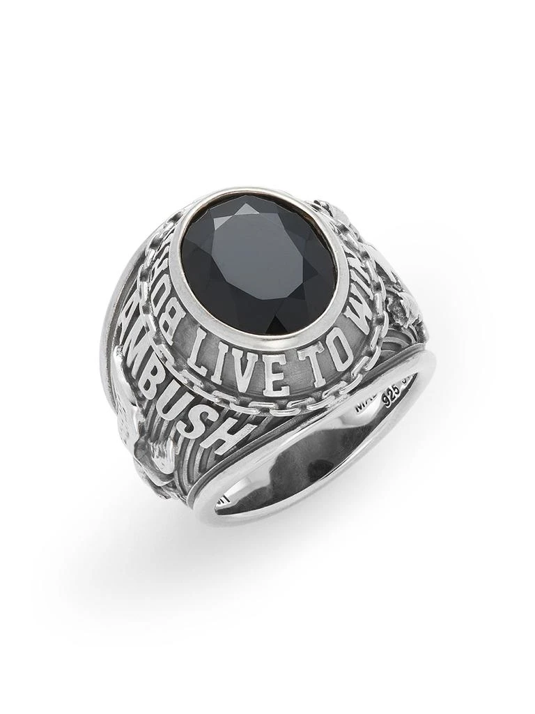 Ambush ​Sterling Silver 
Onyx Class Ring
