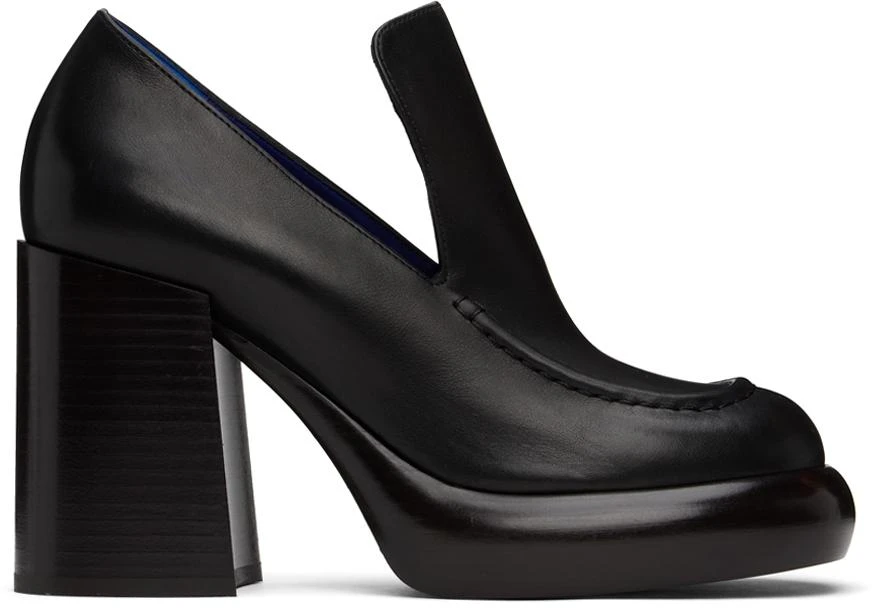 Burberry Black Leather Wedge Heels 1