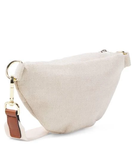 Chloé Logo jute and cotton-blend shoulder bag 3
