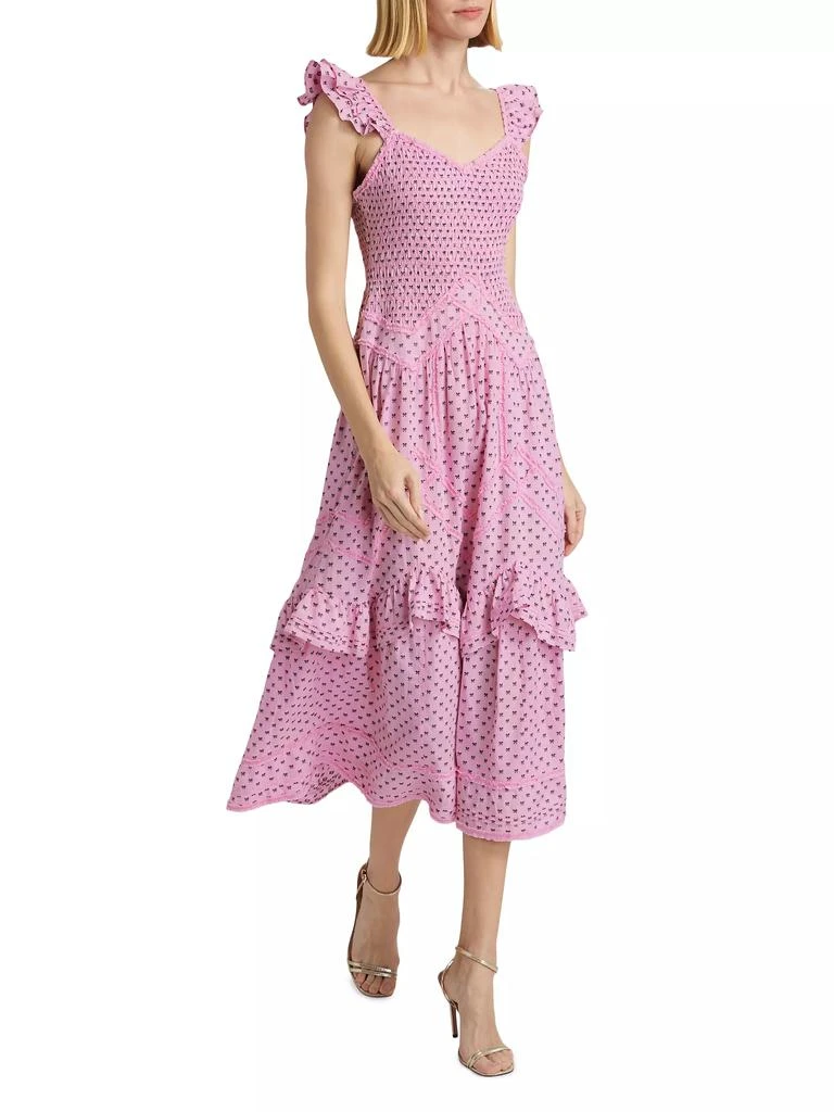 LOVESHACKFANCY Fringe Bow Cotton Clip Brin Dress 2