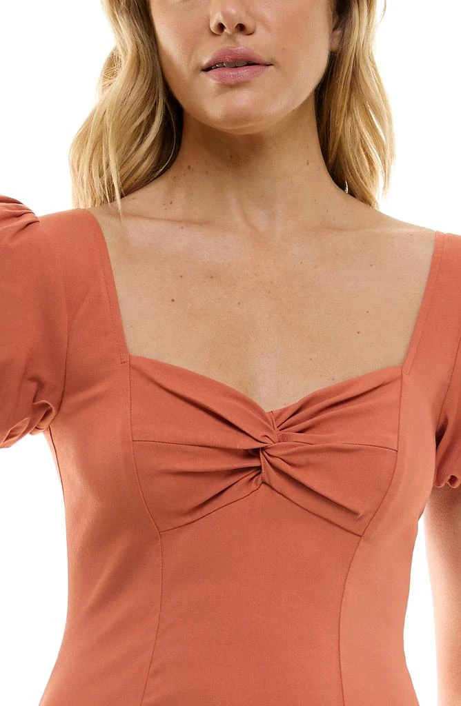ROW A Front Twist Bubble Sleeve Body-Con Dress 3