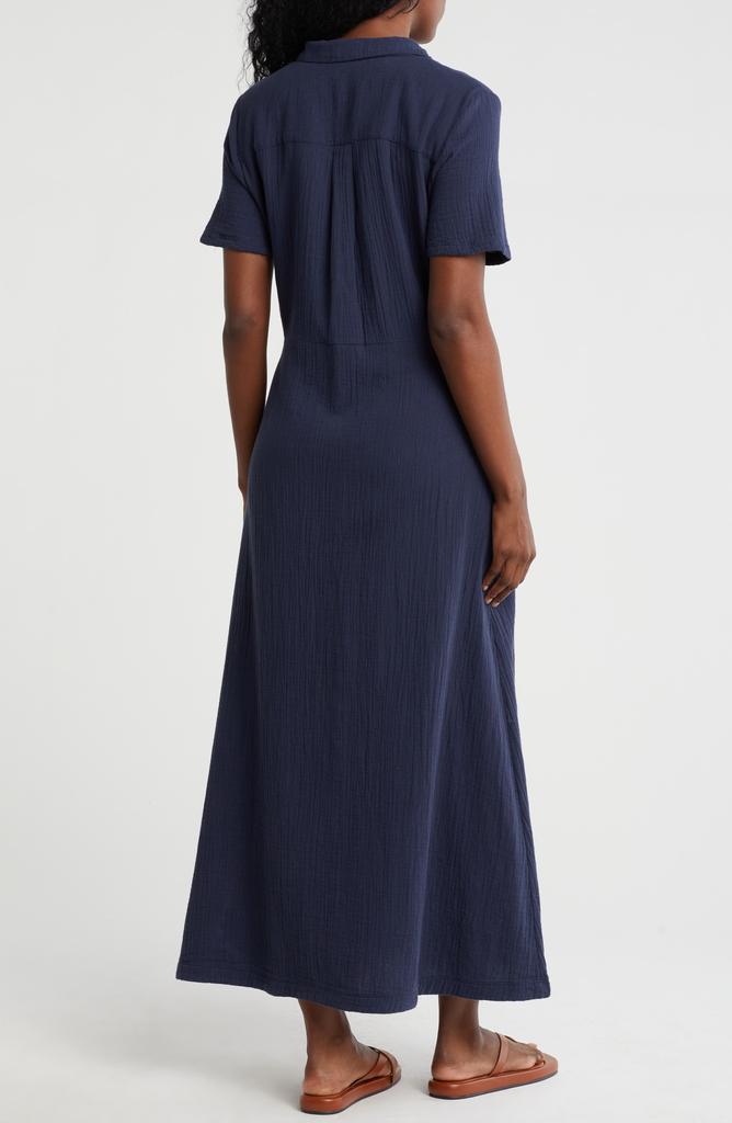 Caslon Vacation Tie Front Gauze Shirtdress