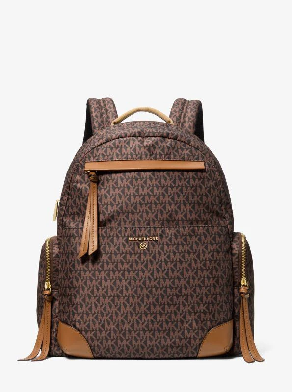 Michael Kors Prescott Large Signature Logo Print Woven Backpack 1