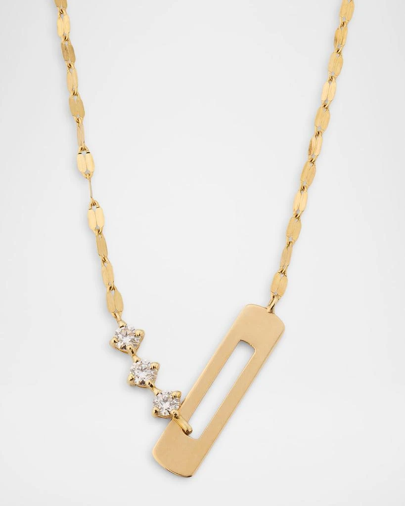 LANA 14K Gold Open Rectangle Pendant Necklace