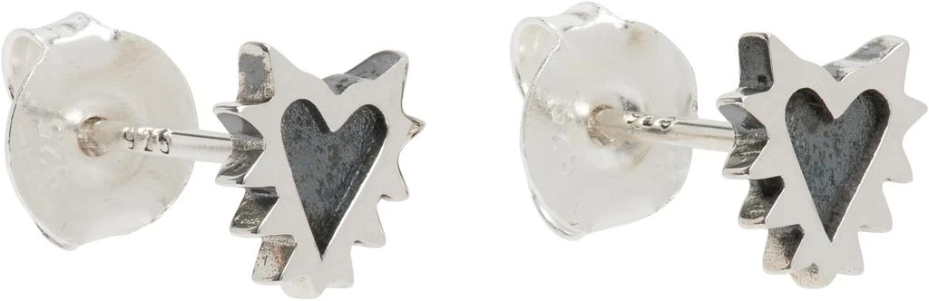 Stolen Girlfriends Club Silver Micro Spiked Heart Earrings 2