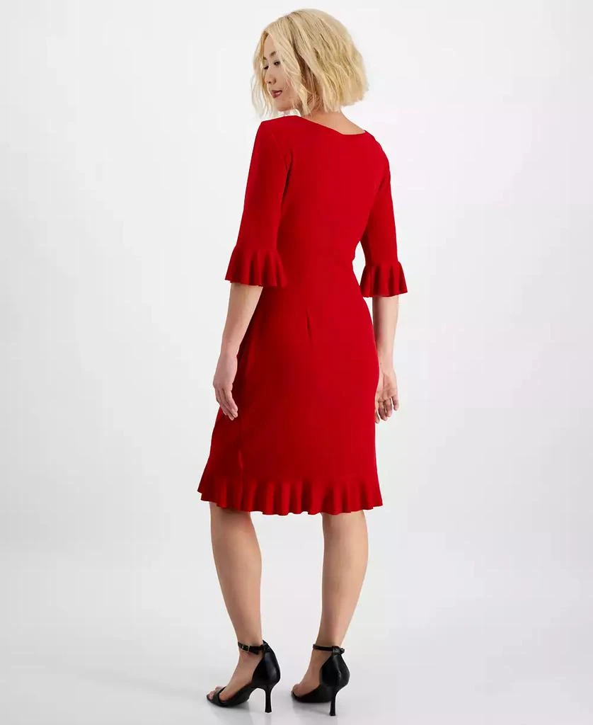 Petite 3/4-Sleeve Ruffle Jersey Dress  On Sale Now with Up to 29% Off |  Discover Exclusive Deals & Savings at BeyondStyle  Authentic Connected  dress|women's clothing, shoes & accessories|dresses with Limited-Time