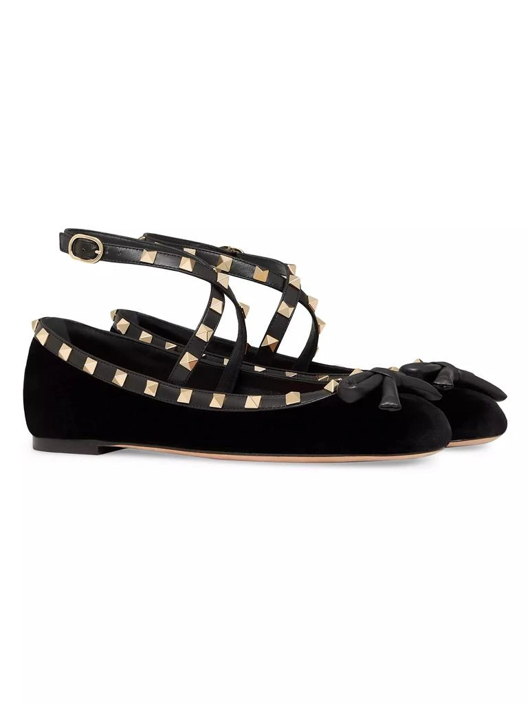 Valentino Rockstud 5MM Velvet Ballerina Flats 2