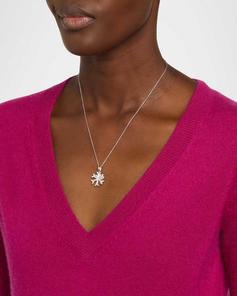 NM Estate Estate MarinaB 18K White Gold Diamond Snowflake Necklace