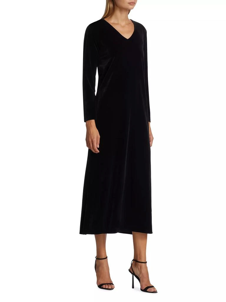 Caroline Rose Stretch Velvet Midi-Dress 4