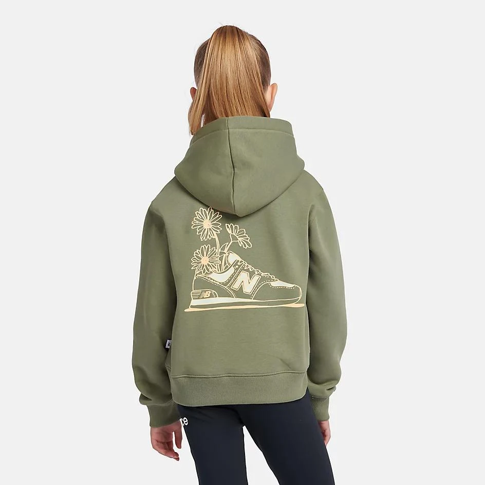 New Balance Brush Back Floral Sneaker Back Graphic Hoodie 3