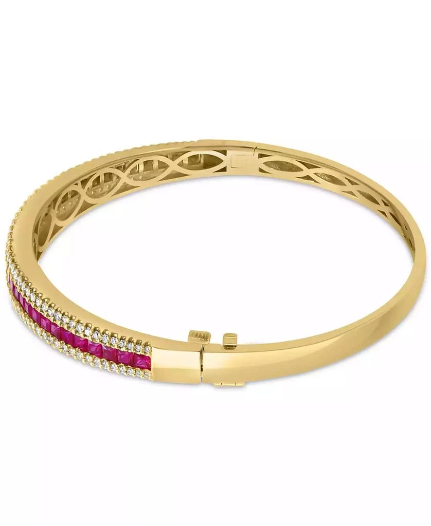 Effy EFFY® Ruby (3-5/8 ct. t.w.) & Diamond (1-1/2 ct. t.w.) Triple Row Bangle Bracelet in 14k Gold 3