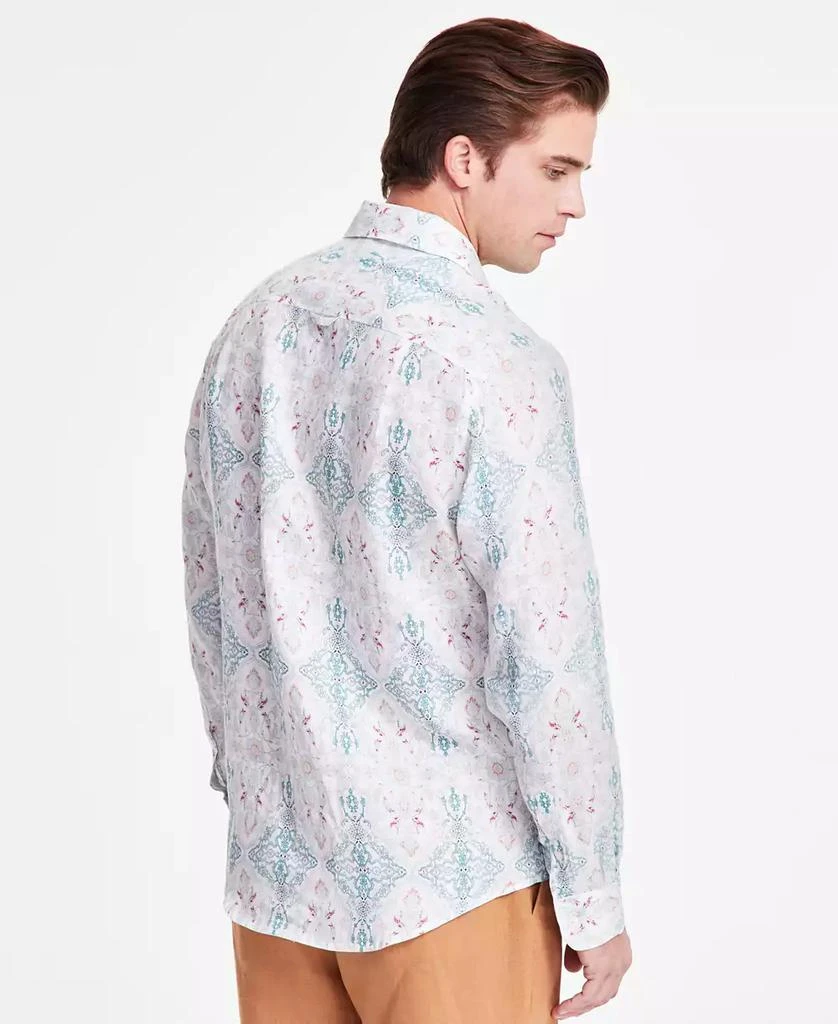 Club Room Men's Zurich Long Sleeve Button-Front Printed Linen Shirt, Exclusively at Macy's 5