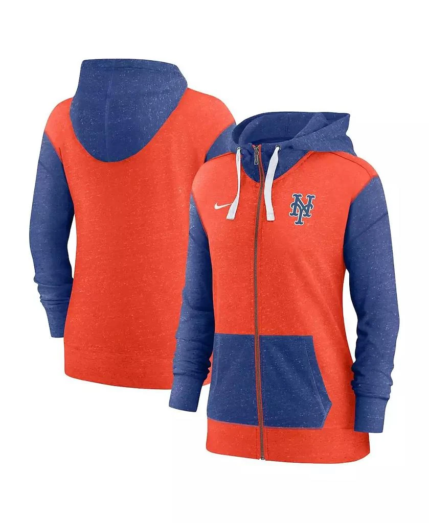 NIKE Women's Orange New York Mets Full-Zip Hoodie 1