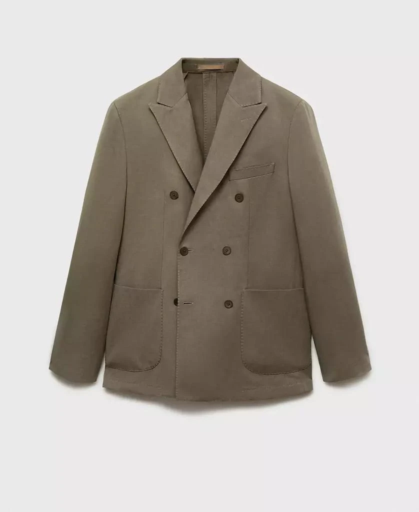 Mango Men's Linen Slim-Fit Double-Breasted Suit Blazer 7