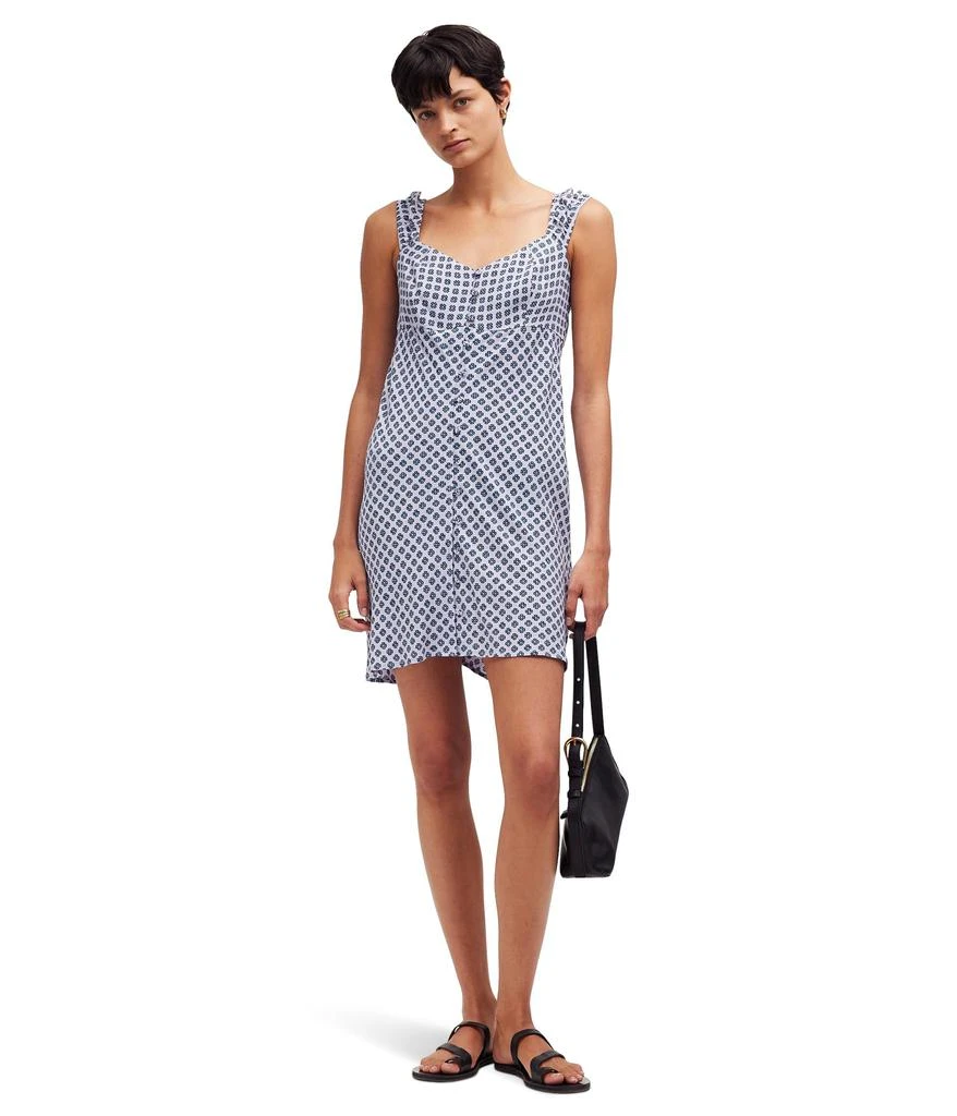 Madewell Cap-Sleeve Button-Front Mini Dress in Geometric Print 3