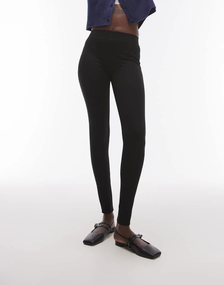 Topshop Tall Topshop Tall full length heavy weight legging in black 5