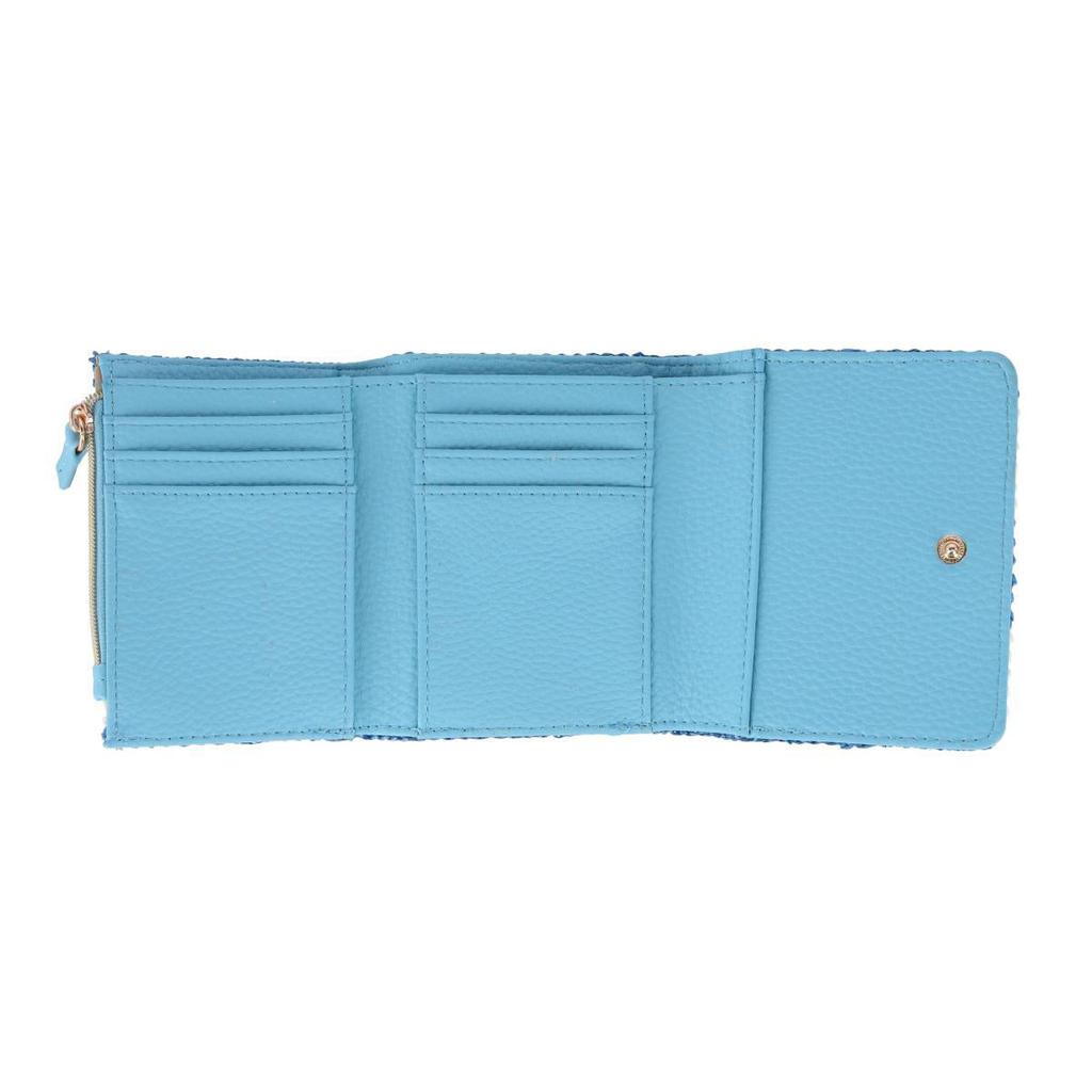 Buxton Women's Striped Straw Vegan Leather Medium Trifold