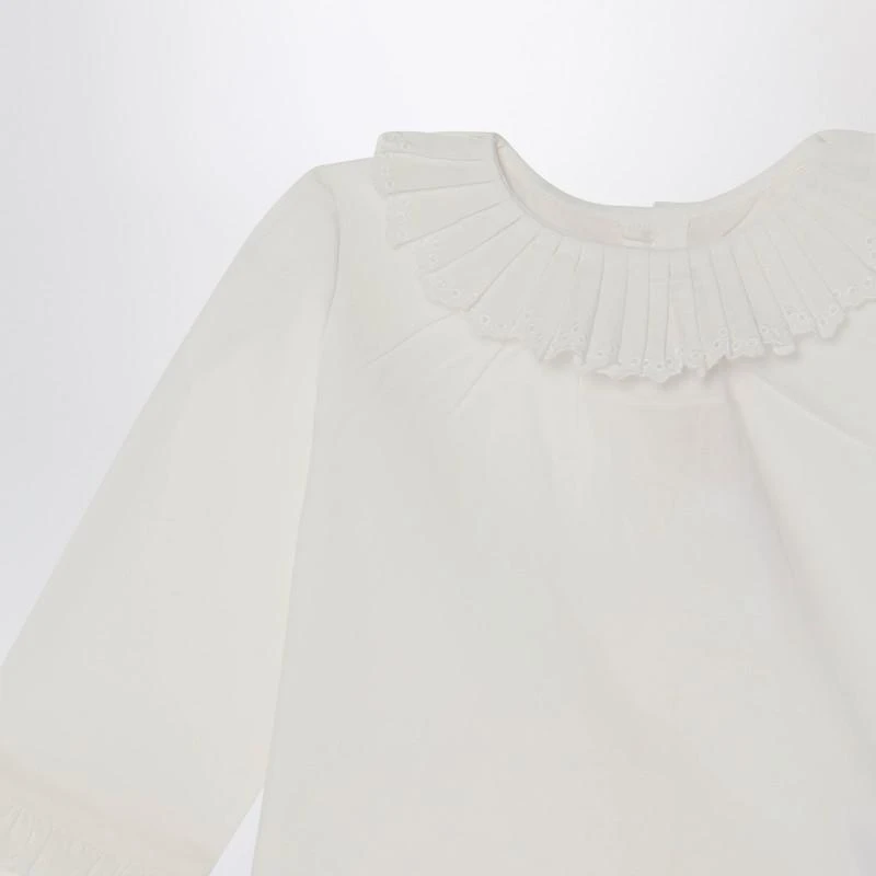 Bonpoint White Joliette blouse with ruffles 3