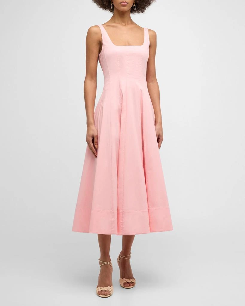 Wells Square-Neck Sleeveless Corset Midi Dress  On Sale Now with Up to 40%  Off | Discover Exclusive Deals & Savings at BeyondStyle  Authentic Staud  women's clothing|women|dresses|Women with Limited-Time Discounts, Free