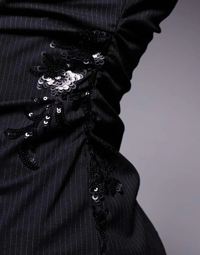 slim fit dress slacks Moment To Shine Open Back Glitter Dress