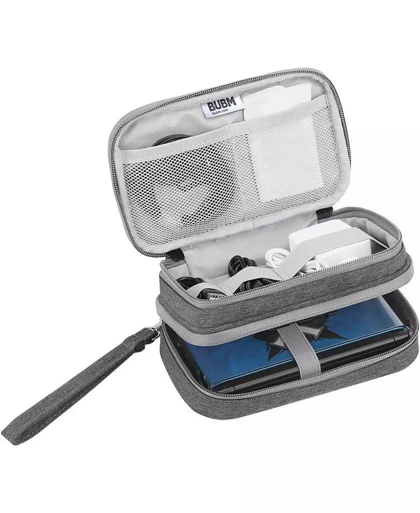 BUBM Gray Travel Case for Nintendo 3DS/3DS XL/New 2DS XL - Double Compartment Protective Carrying Bag with Accessory Storage 2