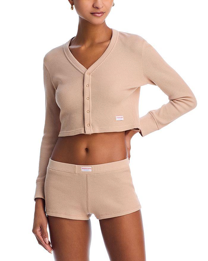 Alexander Wang Cropped Waffle Cardigan