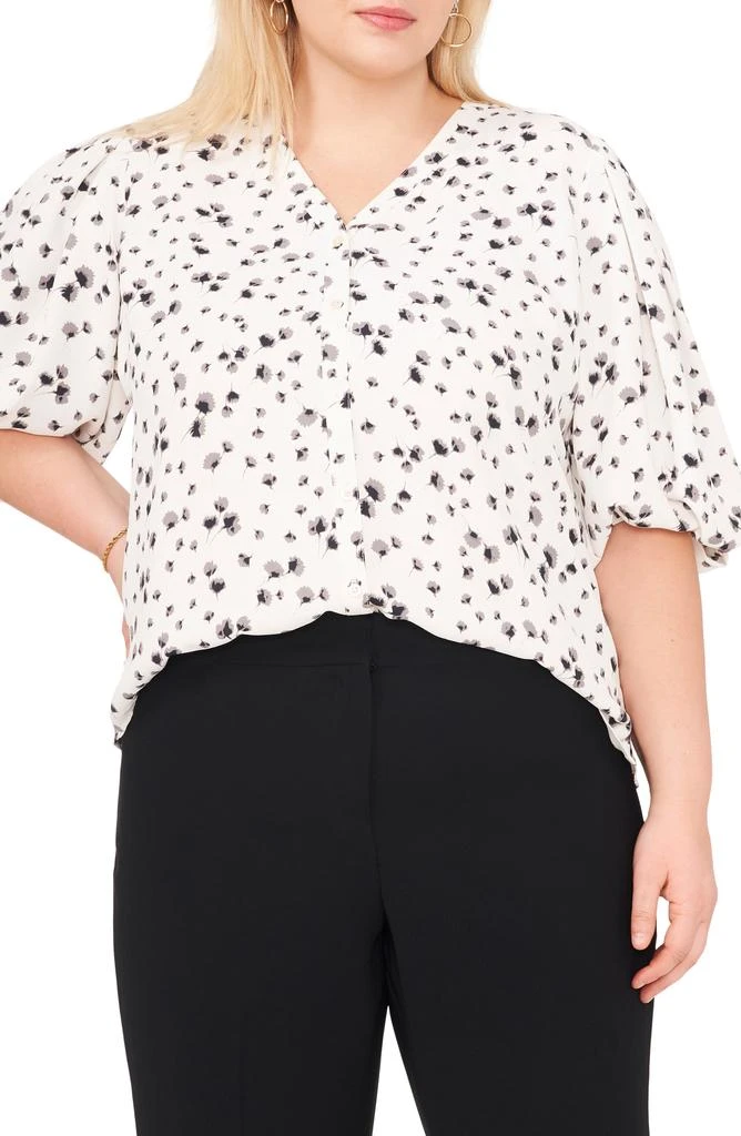 Vince Camuto Floral Print Balloon Sleeve Top