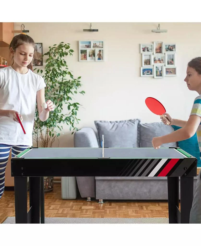 Costway 4-in-1 Combo Game Table 49" Foosball with Pool Billiards Air Hockey Table Tennis 4