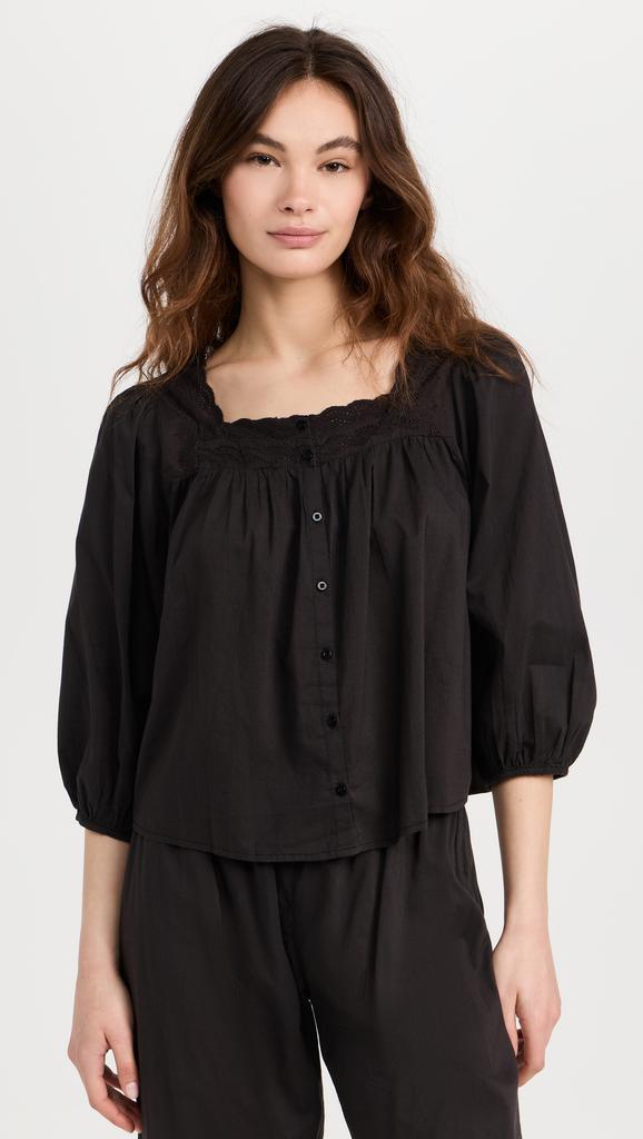 The Great The Eyelet Button Sleep Top