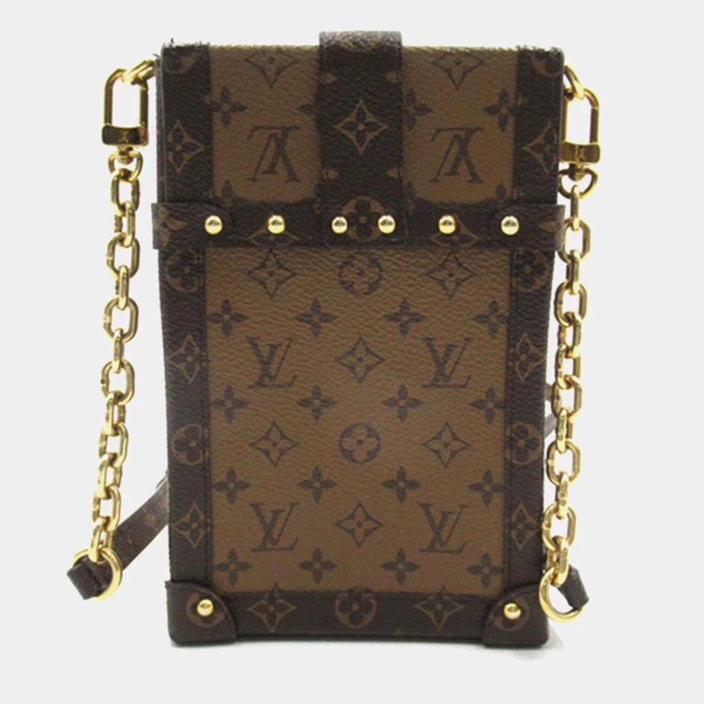 Louis Vuitton Louis Vuitton Brown Canvas Monogram Reverse Vertical Trunk Pochette Crossbody Bag 2