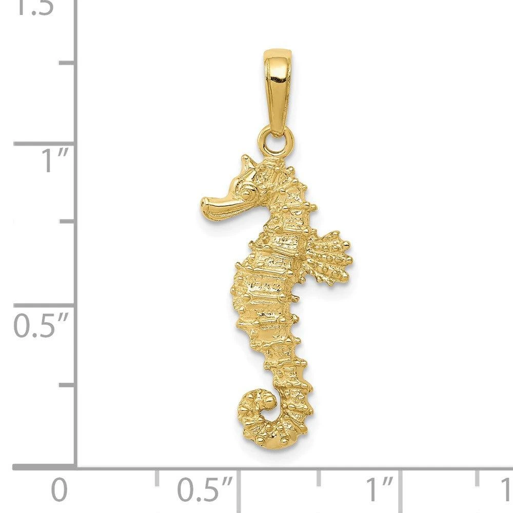 Diamond2Deal 10k Yellow Gold Seahorse Pendant 3