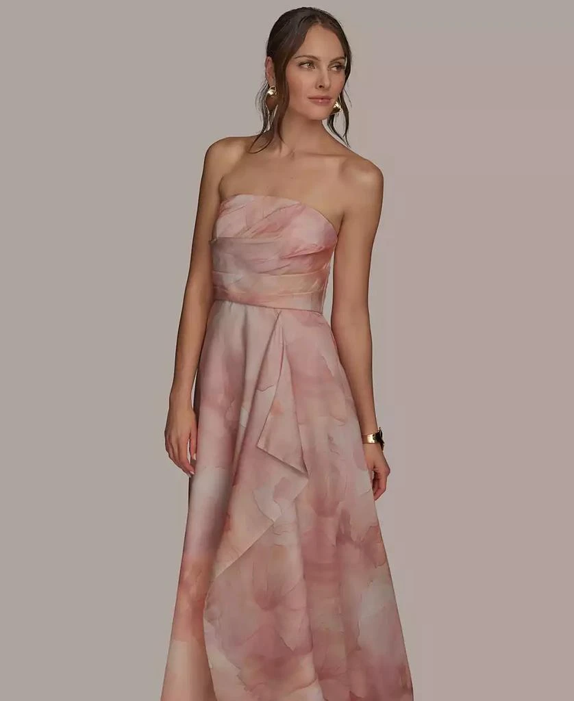 Donna Karan Women's Floral Print Strapless Ball Gown 3