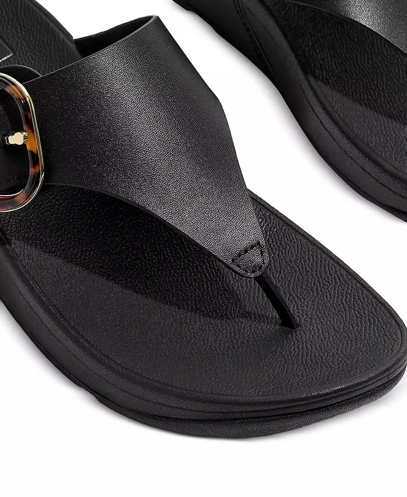 FitFlop Women's Lulu Resin-Buckle Leather Sandals 8