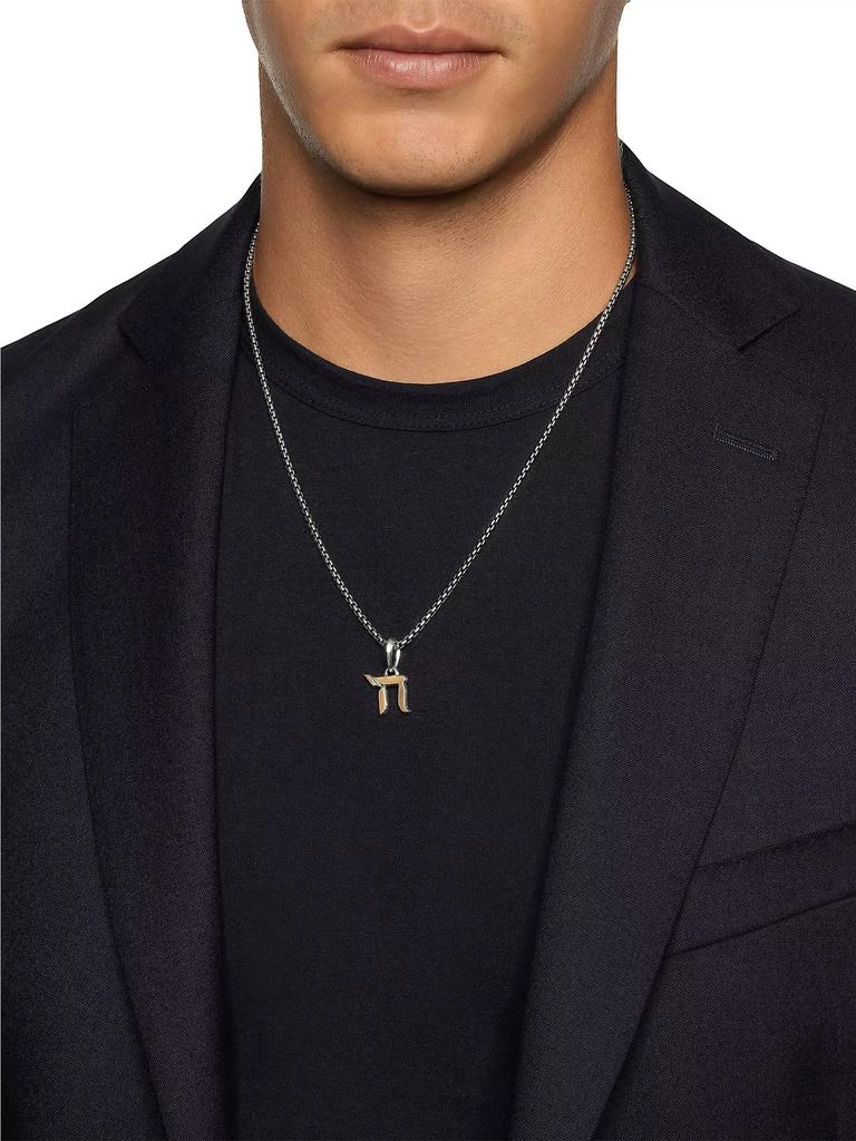 David Yurman Chai Amulet in Sterling Silver with 18K Yellow Gold, 17MM 2