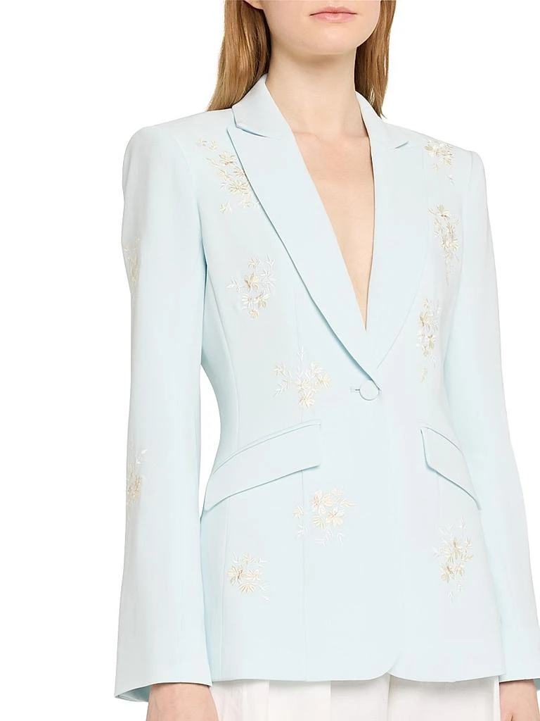 Cinq à Sept Cheyenne Floral-Embroidered Crêpe Blazer 3