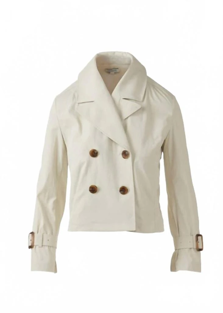 Kinross Women's Lightweight Crop Trench Jacket In Cloud