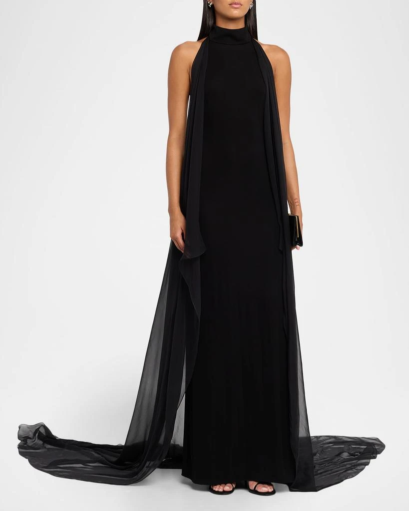 Tilly Cape-Sleeve Jersey Backless Gown  On Sale Now with Up to 60% Off |  Discover Exclusive Deals & Savings at BeyondStyle  Authentic Ralph Lauren  dresses|Women|women's clothing|women|gowns with Limited-Time Discounts, Free