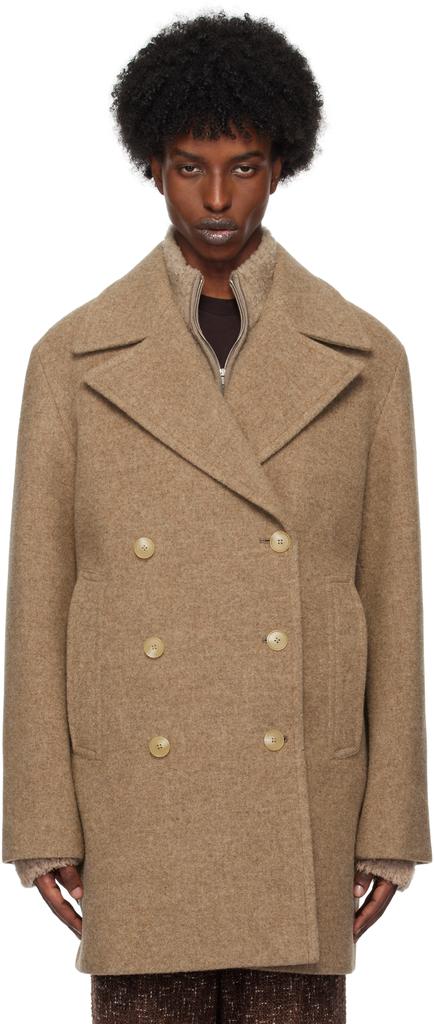 AURALEE Sponge Wool Melton P-coat - Jackets - BeyondStyle