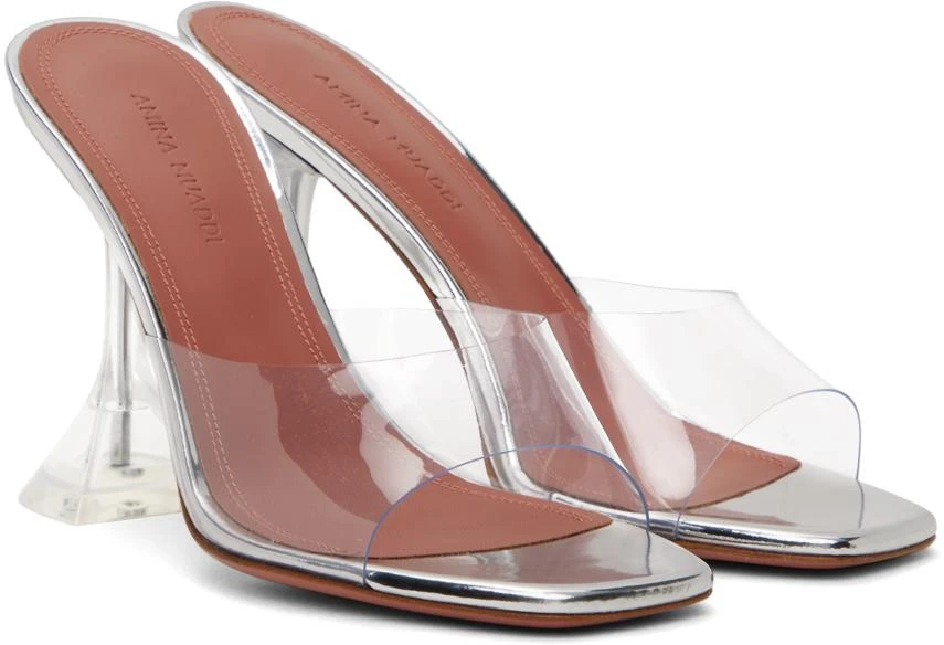 Amina Muaddi Transparent Lupita Glass Slipper Heeled Sandals 4